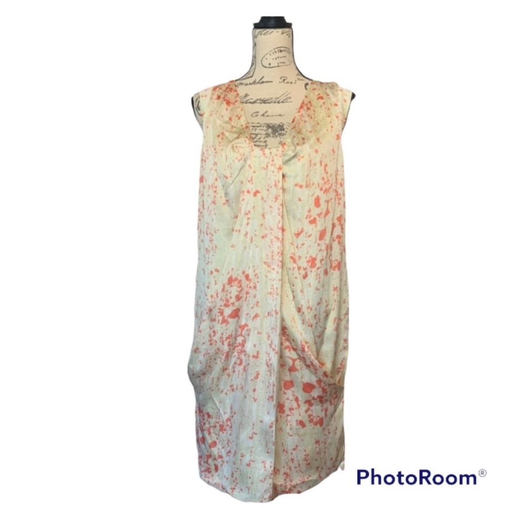 Anne Klein Watercolor Drape Front Midi Dress